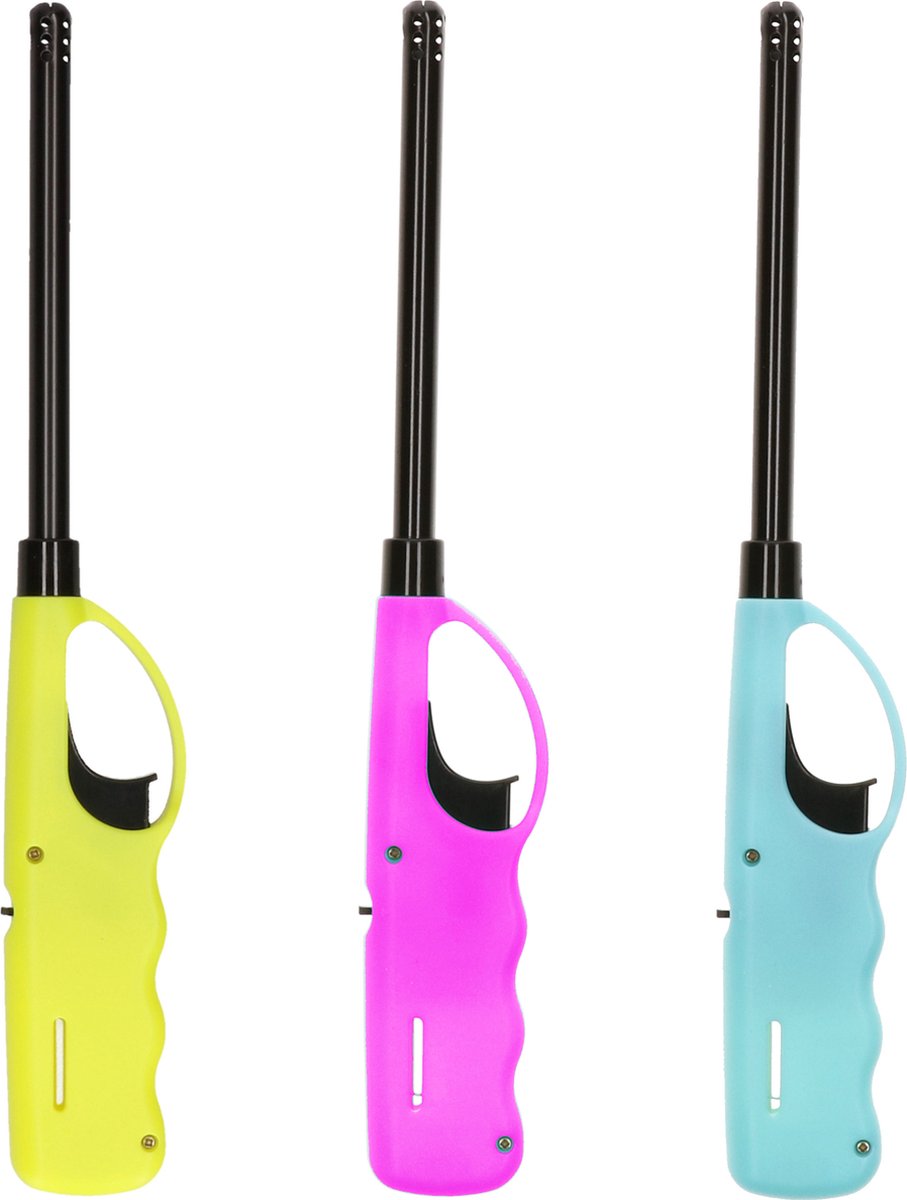 Goedkoopste 2x stuks gas/bbq/keuken/kaarsen aanstekers van 27 cm - Kinderslot