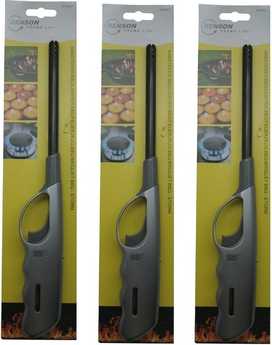 3x gaz / barbecue / cuisine / allume-bougies de 27 cm Qualité robuste - Résistant aux tempêtes - Sécurité enfants