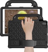 Housse pour tablette adaptée à iPad 10.2 (2019/2020/2021) - Housse antichoc avec poignées - Diamond Kids Cover avec bandoulière - Zwart