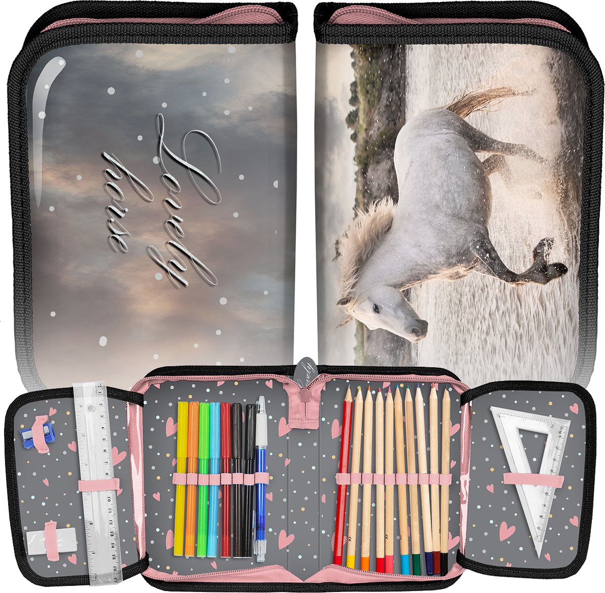 Animal Pictures Gevuld Etui, Lovely Horse - 19,5 x 13 cm - 22 st. - Polyester