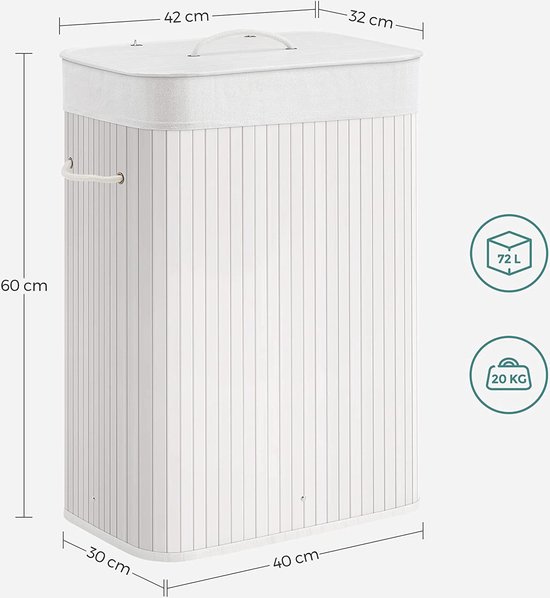 Lifewit Wasmand met deksel op wielen, 85 liter, wasverzamelaar met kunststof frame, opvouwbare grote wasmand, wasbox voor slaapkamer, badkamer, zwart