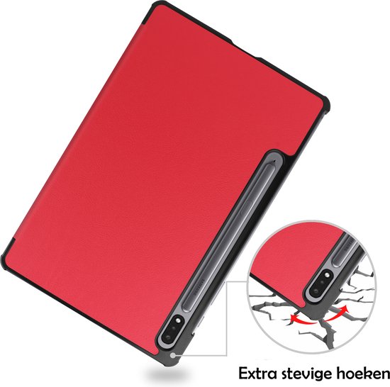 Samsung Tab S8 Ultra Cover Luxe Case Book Case With Cutout S Pen - Samsung Galaxy Tab S8 Ultra Cover 12,4 pouces - Rouge