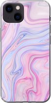 iPhone 13 hoesje - Marmer - Kleuren - Pastel - Siliconen Telefoonhoesje