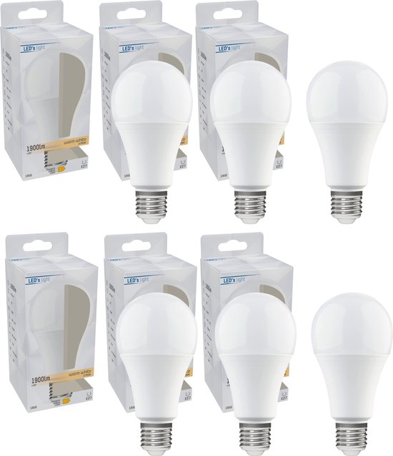 ProLong LED Lampen E27 - 16W (120W) - Warm wit - A60 Mat Peertje - 6 stuks