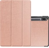 Hoesje Geschikt voor Samsung Galaxy Tab S8 Hoesje Case Hard Cover Hoes Book Case - Rosé goud