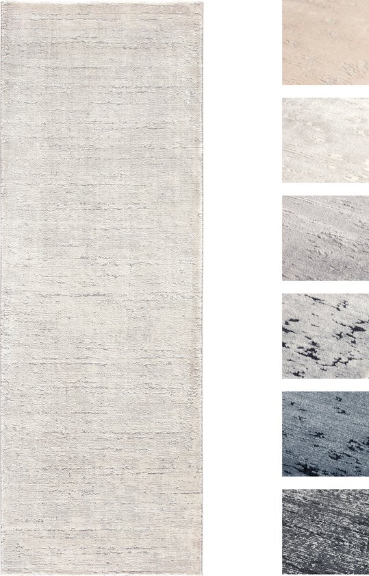 Tapis Salon à Poils Courts Crème 80 X 300 cm, Tapis Chambre Moderne, Tapis de Sol Super Doux