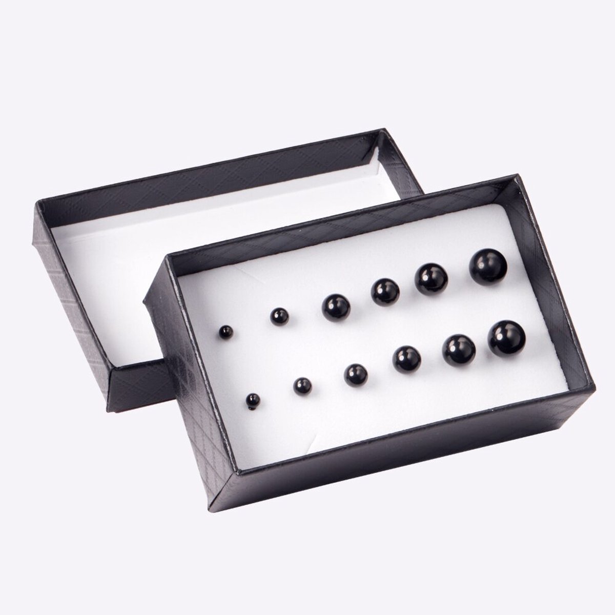 Oorbellen balletje set / Stud Balls / Earrings Set /Oorbellen Knopjes / Stud Balls/ Zwart / 6 paar Kerst cadeau & Sinterklaas cadeau / verjaardag Cadeau