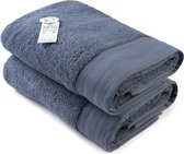 ARTG Towelzz® - DeLuxe - Badhanddoek - 70 x 140 cm - Spijkerstofblauw - Jeans Blue - 700 gram/m2 - Set 2 stuks