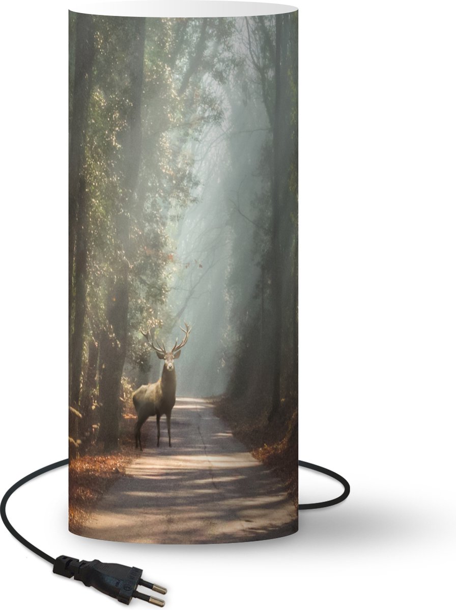 Lamp - Nachtlampje - Tafellamp slaapkamer - Hert - Bos - Zon - 70 cm hoog - Ø29.6 cm - Inclusief LED lamp