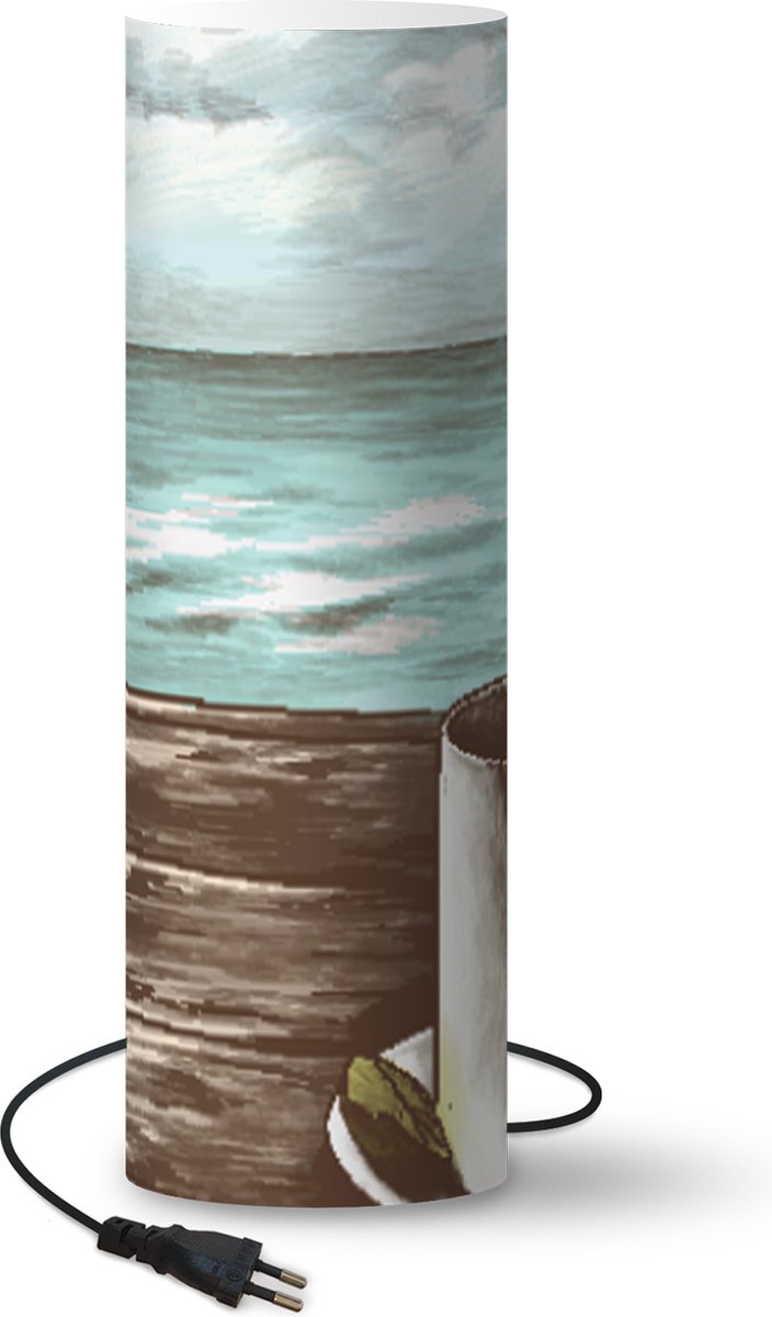 Lamp - Nachtlampje - Tafellamp slaapkamer - Zee - Thee - Mok - 70 cm hoog - Ø22.3 cm - Inclusief LED lamp
