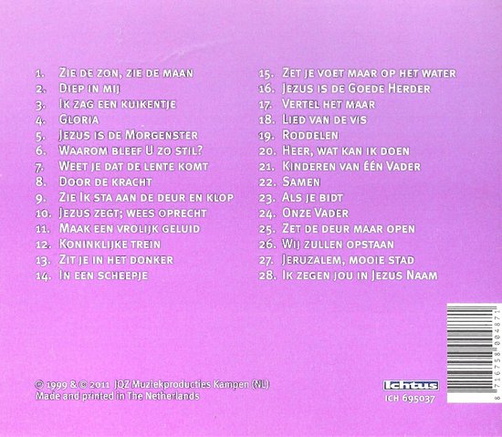 Albumhoes met een lijst van liedjes in het Nederlands. Copyright 2011.