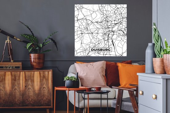 Stickers Stickers muraux - Duisbourg - Carte - Carte - Plan de la ville - 50x50 cm - Feuille adhésive