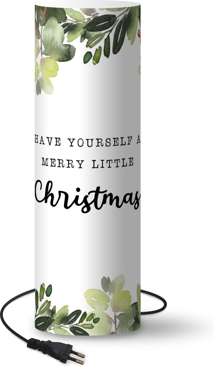 Lamp - Nachtlampje - Tafellamp slaapkamer - Kerst - Quote - Waterverf - 60 cm hoog - Ø19.1 cm - Inclusief LED lamp