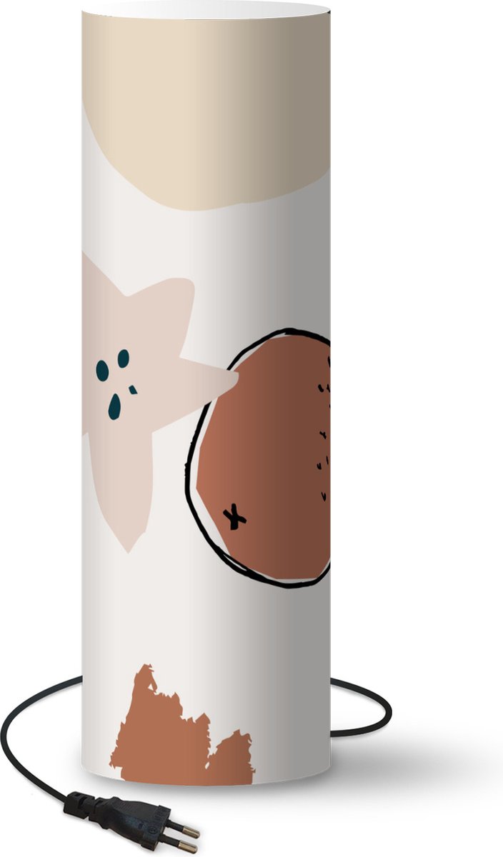 Lamp - Nachtlampje - Tafellamp slaapkamer - Zomer - Kokosnoot - Ster - 70 cm hoog - Ø22.3 cm - Inclusief LED lamp