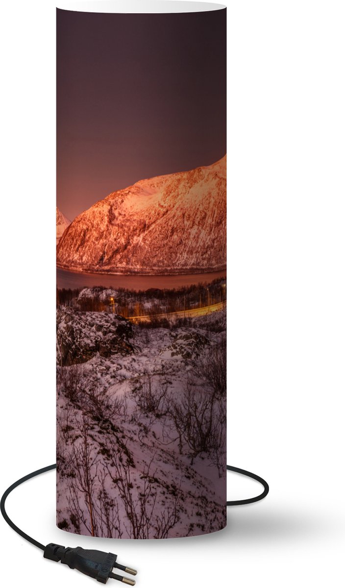 Lamp - Nachtlampje - Tafellamp slaapkamer - Arctische zonsondergang over Kvaloya - 60 cm hoog - Ø19.1 cm - Inclusief LED lamp