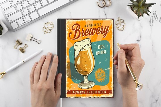 Carnet - Carnet d'écriture - Vintage - Bière - Brassage - Carnet - Format A5 - Bloc-notes