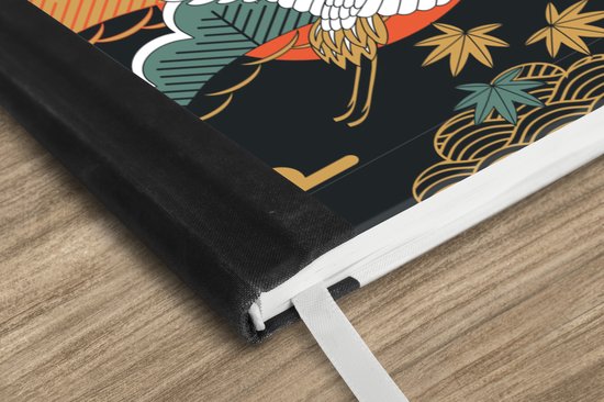 Carnet - Carnet d'écriture - Grue - Nuages - Japon - Motif - Carnet - Taille A5 - Bloc-notes
