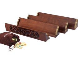 Handgemaakte rummy speelset - Okey - 100% Hout - Luxe uitgave - Inclusief tas - Rummi - Bordspel - Okey Takimi