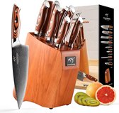 bloc de couteaux de luxe - bloc de couteaux avec couteaux - durable - qualité premium - cuisine - cuisine