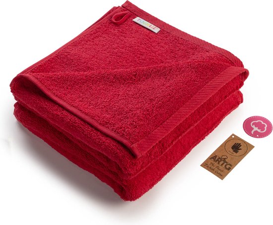 ARTG® Towelzz - AR035 - Handdoekset - 100% Katoen - 50 x 100 cm - Donkerrood - Deep Red - Set 5 stuks
