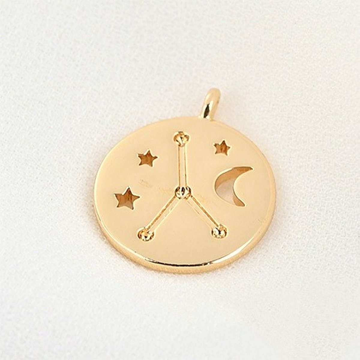 Sterrenbeeld 14k Vergulde hanger - Constellation 14k Gold Plated Pendant - Cancer/Kreeft