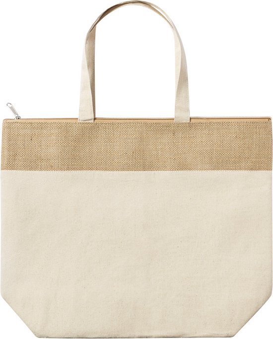 Koeltas - Lunchtas - Koeltasje lunch - Isolatie - Volwassenen - Dames - Heren - Katoen - Jute - Aluminium - beige van KOEL — afbeelding 4