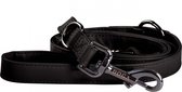 DOGA Hondenriem - Uitlaatriem - Zwart - Verstelbare riem - Lange lijn - Vegan leer - 200 cm - maat ML - bijpassende halsband en dispenser mogelijk