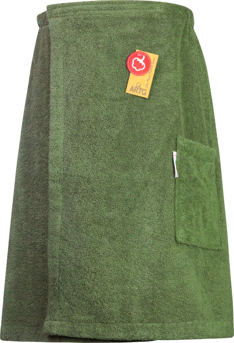 ARTG® Towelzz - Sauna Kilt - Heren - met klittenband - Legergroen - Army Green - (tot 150 cm heupomvang)