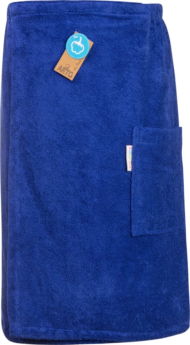 ARTG® Towelzz - Sauna Kilt - Heren - met klittenband - Koningsblauw - True Blue - (tot 150 cm omvang)