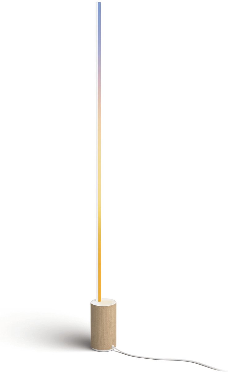 Philips Hue gradient Signe vloerlamp - wit en gekleurd licht - houtkleurig — afbeelding 2