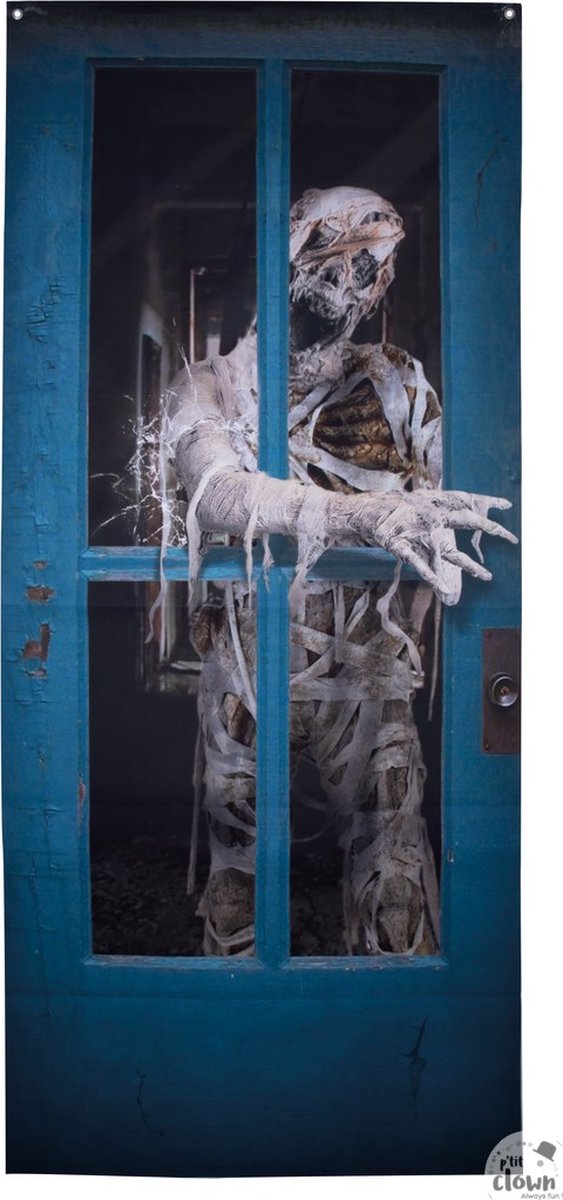 Halloween Deurdecoratie Creepy Zombie 180x80cm