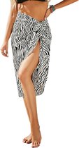 Pareo Omslagdoek Dames Beach Black-White-Zebra