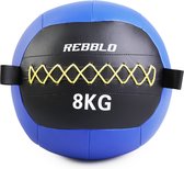Rebblo Wall Ball - 8 Kg Gewichtsbal - Crossfit Medicijnbal - Fitness Gewicht - Kunstleer - ⌀ 32 cm