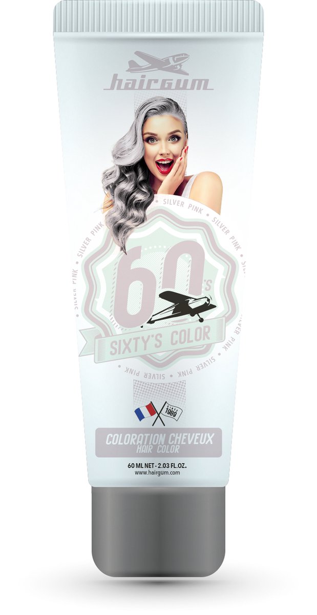 Hairgum Kleurconditioner Semi Permanent Color Sixty's Color Silver Pink