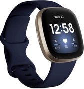 Mobigear - Watch bandje geschikt voor Fitbit Versa 3 Bandje Flexibel Siliconen Druksluiting | Mobigear Classic - Donkerblauw