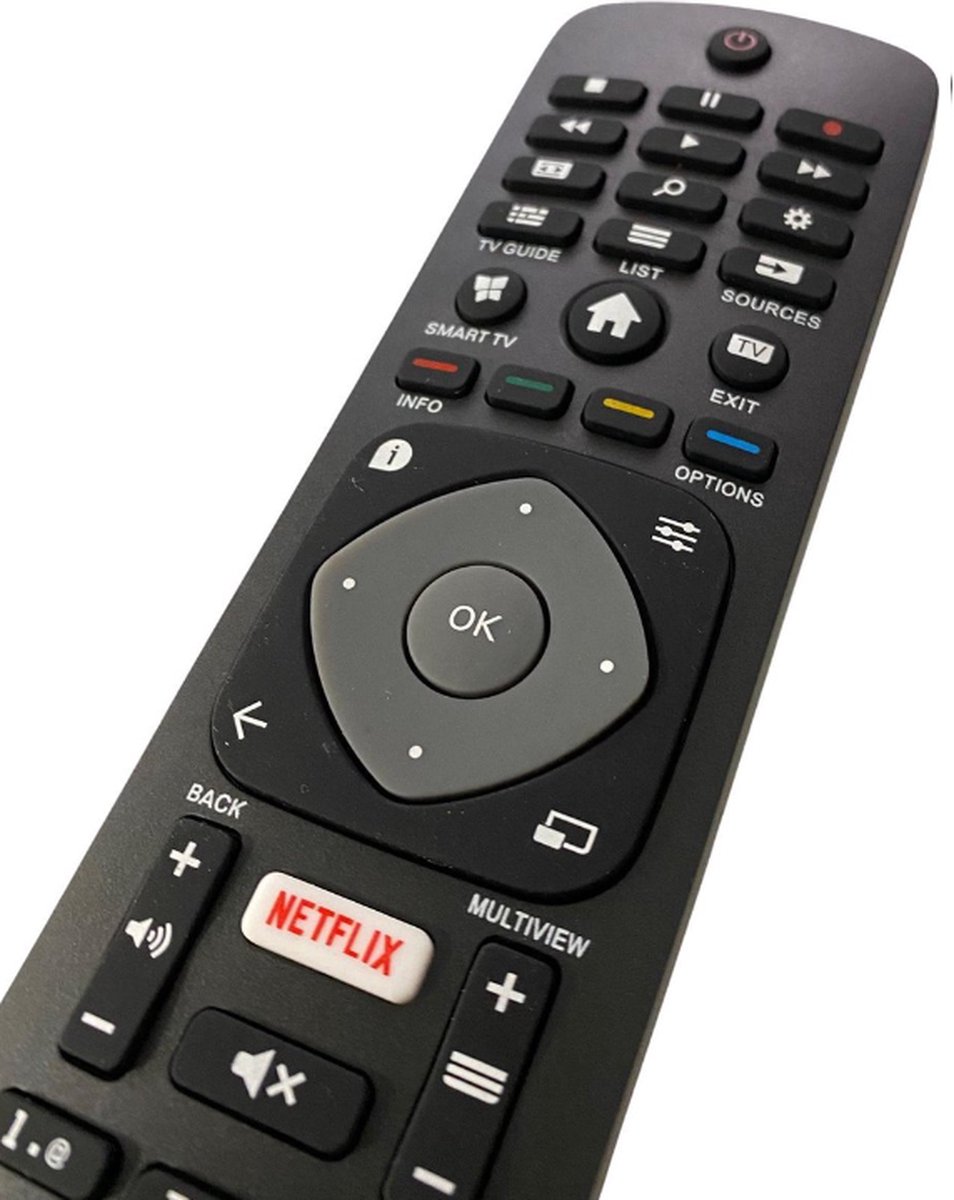 Vervangende Afstandsbediening - Voorgeprogrammeerd - Remote Control - Geschikt voor Netflix, Philips TV (Ambilight)