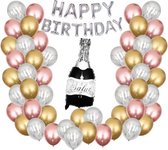 56-delig Goud-Rose goud-zilver Ballonnen verjaardag set – Verjaardag Versiering - Decoratie voor jubileum - 16, 18, 21, 30, 40, 50, 60, 70 jaar - Geslaagd versiering - Vrijgezellenfeest - Geschikt voor Helium en Lucht