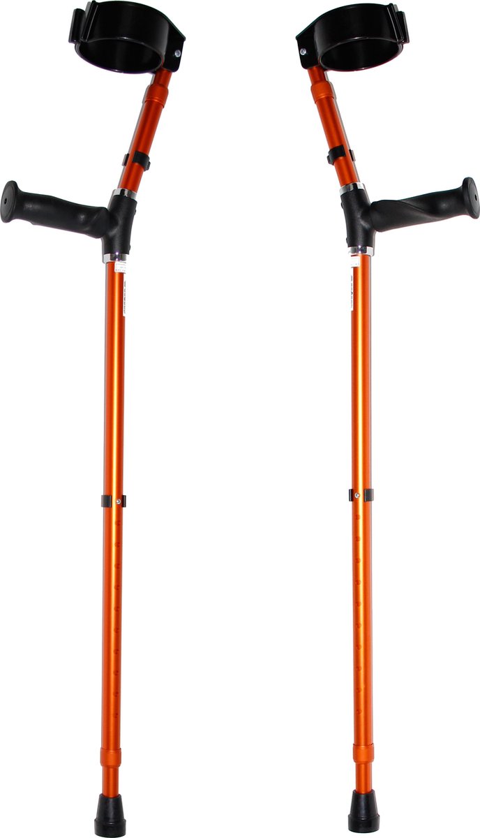 Goedkoopste Premis - Elleboogkruk - Ergonomisch handvat - Anti rammel verstelling - Oranje per paar