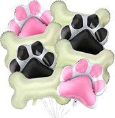 Super decoratie set Dog Paws and Bones 8-delig - ballon - hond - decoratie - honden bot - hondenpoot