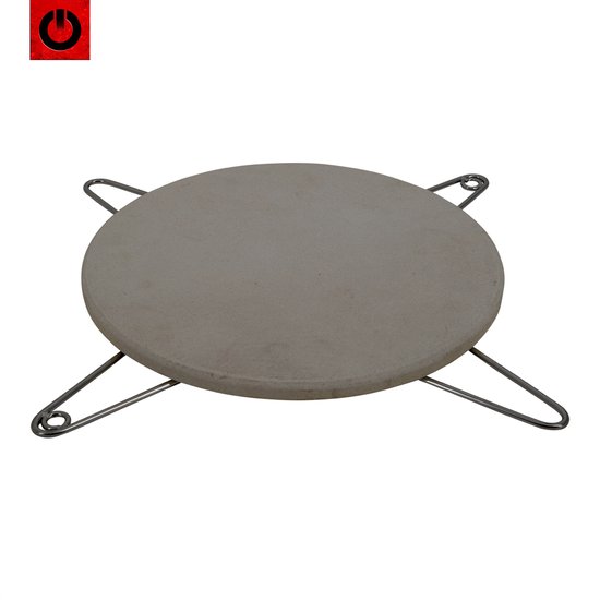 VOLT! Grenade Stone 22'' + Crossbase - Pizza Stone BBQ - Pizza Stone Four - Accessoires BBQ - Accessoires Kamado - Acier Inoxydable + Pierre de Lune - Déflecteur Kamado