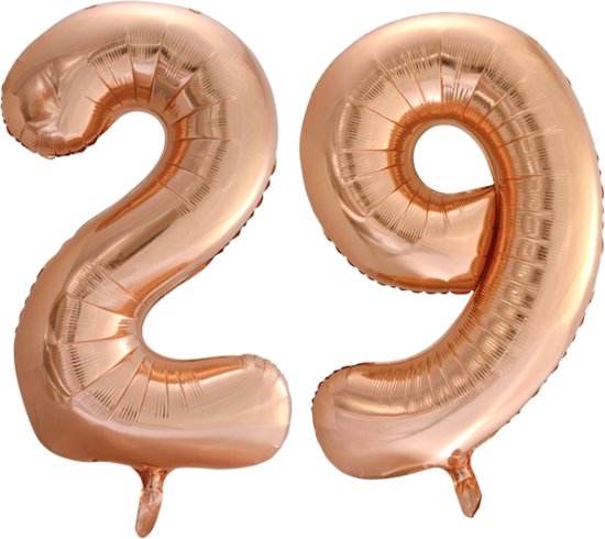Folieballon 29 jaar Rose Goud 66cm