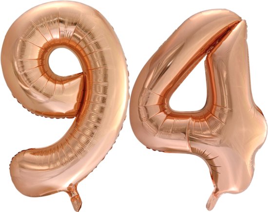 Folieballon 94 jaar Rose Goud 66cm