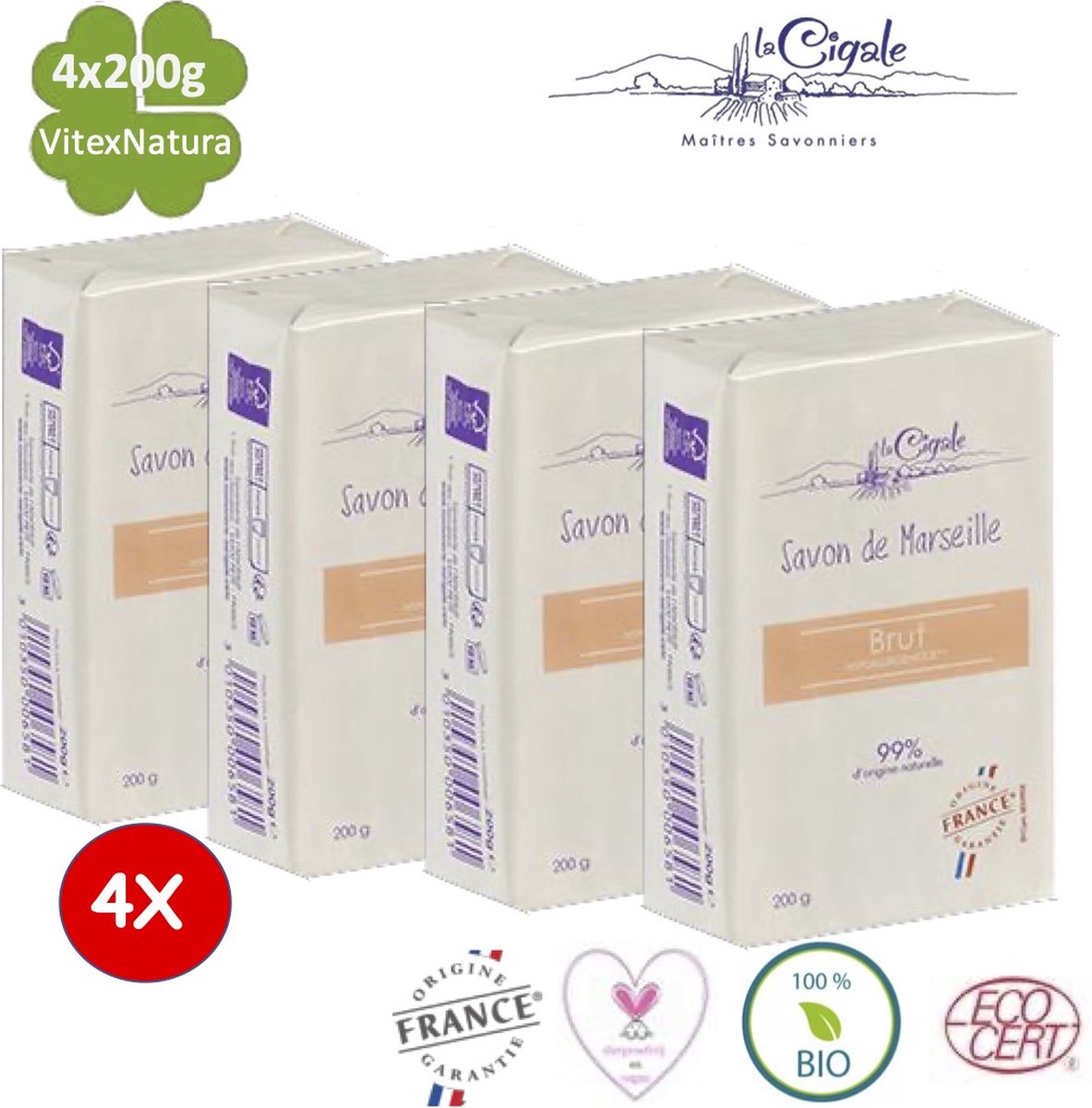 Savon de Marseille Glycérine La Cigale 400g