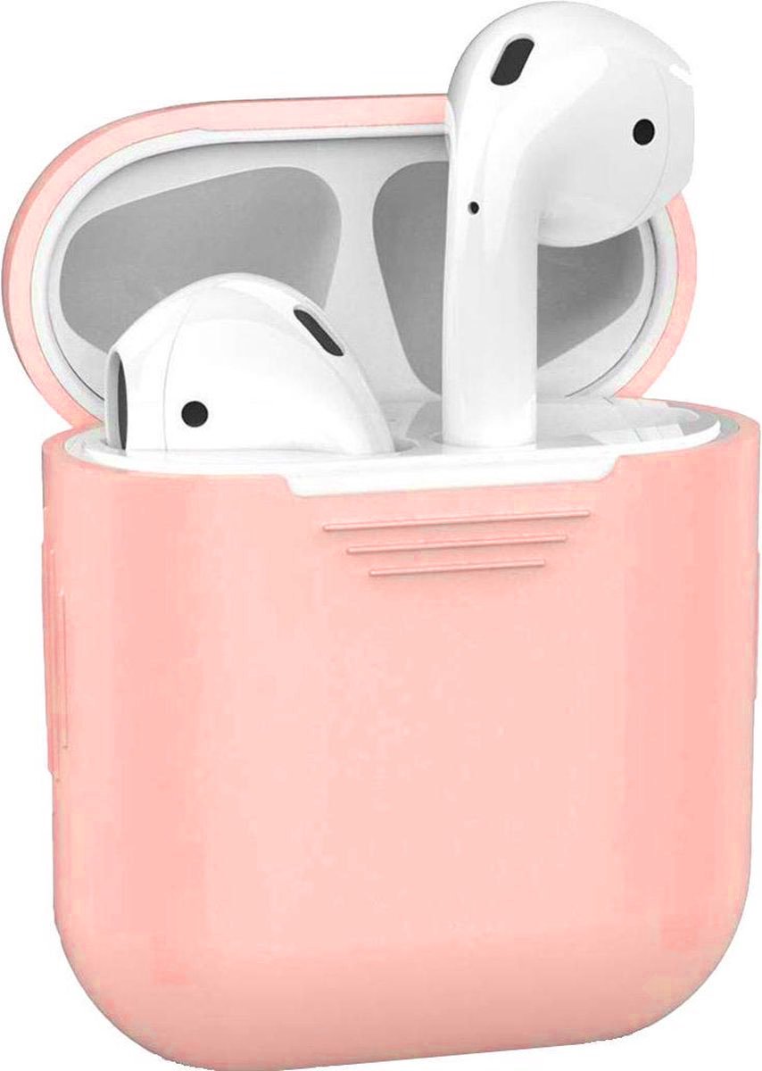 DW4Trading Siliconen Case Zalmroze - Cover - Hoesje - Geschikt voor Apple Airpods 1 en 2