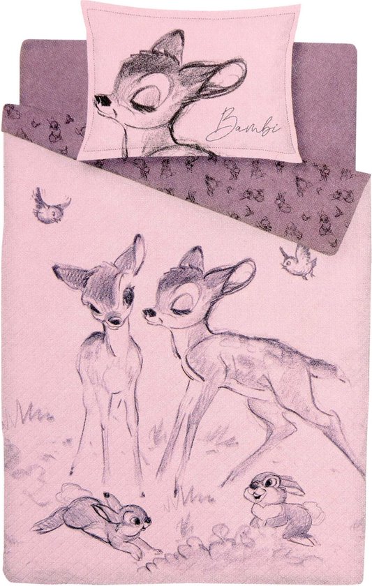 Roze Bambi beddengoedset 135x200cm, OEKO-TEX - DISNEY