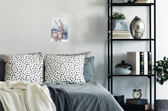 Affiche Hiver - Cerf - Animaux - 20x30 cm