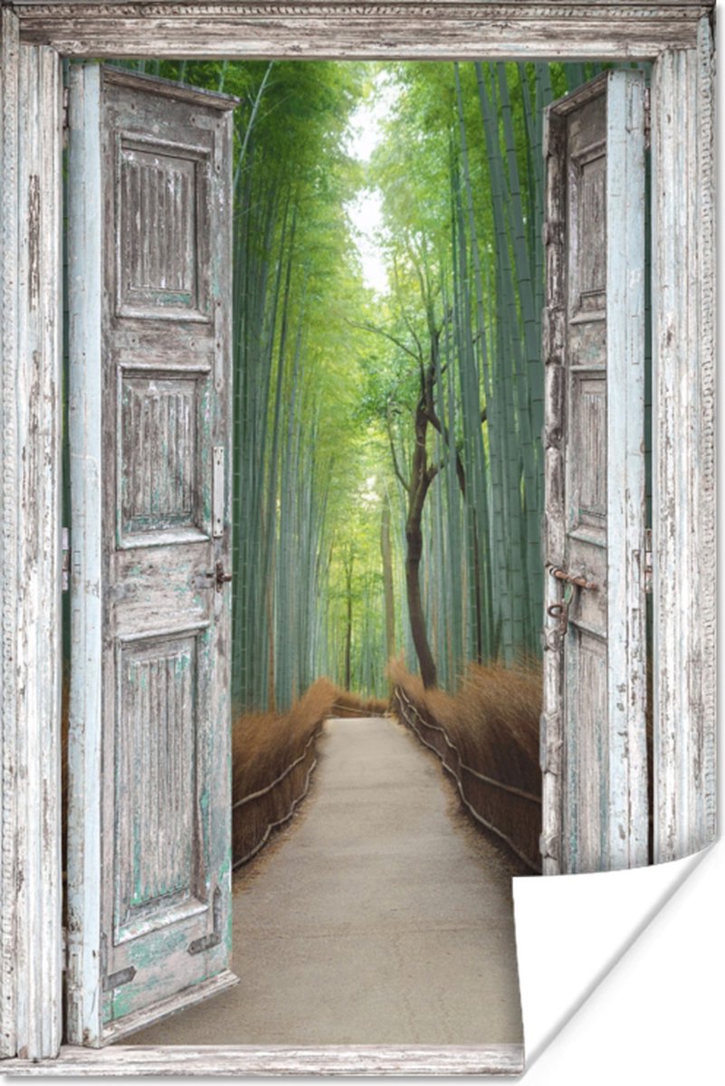 Poster Bamboe - Japan - Doorkijk - Bos - 20x30 cm