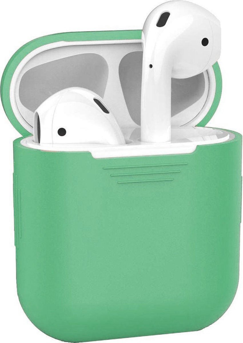 DW4Trading Siliconen Case Licht Groen - Cover - Hoesje - Geschikt voor Apple Airpods 1 en 2