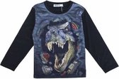 S&C Dinosaurus shirt - Lange Mouw - Dino shirt - T-rex - Zwart - maat 86/92 (2y)