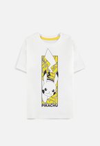 Pokémon - Pikachu val aan! - Heren T-shirt - L - Wit